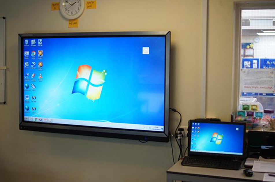 An interactive whiteboard.